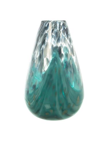 JARRÓN CRISTAL 32.5 CM TONOS AZULES - Imagen 1