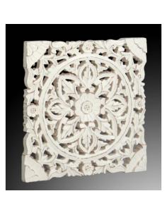 PANEL MADERA TALLADO BLANCO 40X40 - Imagen 1