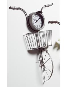 RELOJ PARED BICICLETA FORJA PLATA ENV.48X65 CMS. - Imagen 1