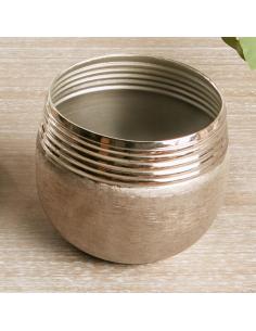 JARRON ALUMINIO LINEAS PLATA 14 CMS - Imagen 1