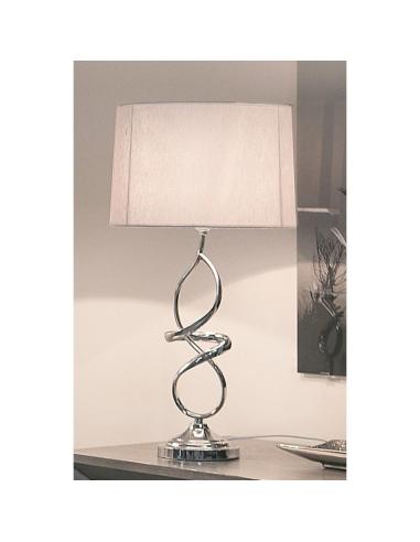 LAMPARA SOBREMESA CYNTHIA PLATA 34DX68 CMS. - Imagen 1