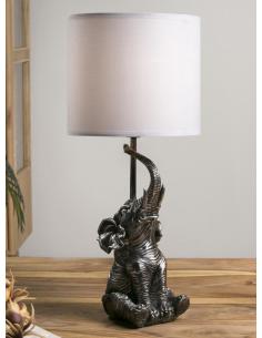 LAMPARA RESINA ELEFANTE PLATA 46 CMS - Imagen 1