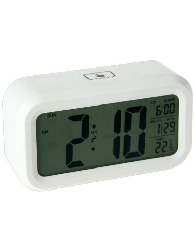 RELOJ DESPERTADOR DIGITAL ACRILICO BLANCO - Imagen 1