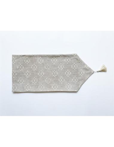 CAMINO DECORADO CHENILLA BEIGE 30X180 CMS - Imagen 1