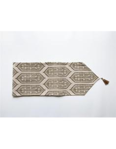 CAMINO ETNICO CHENILLA BEIGE 30X180 CMS - Imagen 1