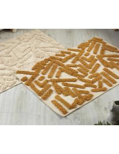 ALFOMBRA HILOS TRAZOS MOSTAZA 55*90 CMS - Imagen 1