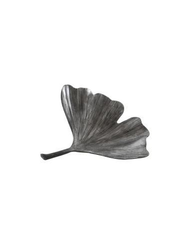FIGURA RESINA HOJA GINKO PLATA ANTIGUA 24*20 - Imagen 1