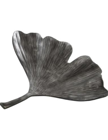 FIGURA RESINA HOJA GINKO PLATA ANTIGUA 39.5*34 - Imagen 1