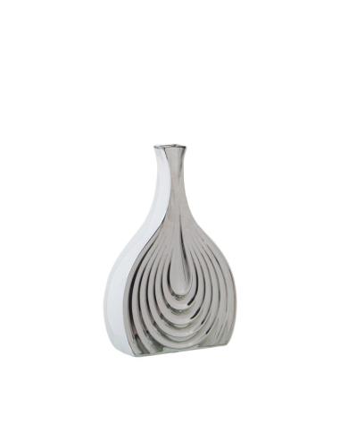 JARRON CERÁMICA PLATA 30 CM - Imagen 1