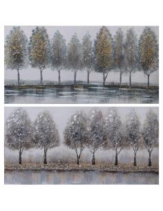 CUADRO LIENZO MADERA ARBOLES - Imagen 1