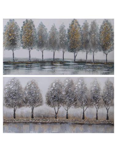 CUADRO LIENZO MADERA ARBOLES - Imagen 1