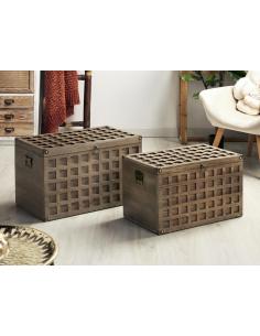 BAUL MADERA CUADRADOS S/2