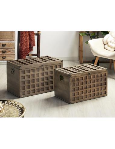 BAUL MADERA CUADRADOS S/2