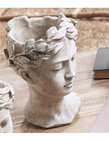MACETERO BUSTO MUJER CEMENTO 20 CM