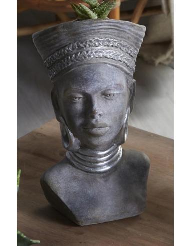 BUSTO MUJER AFRICANA CEMENTO 28 CMS