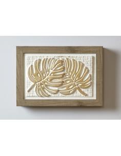 TAPA CONTADOR RELIEVE HOJAS MARRON 50X35 CMS
