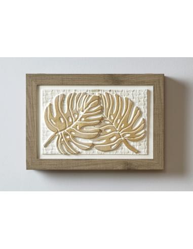 TAPA CONTADOR RELIEVE HOJAS MARRON 50X35 CMS