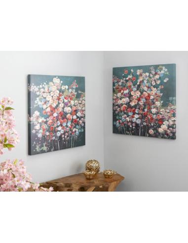 LIENZO IMPR. BOUQUET FLORES 50% AL OLEO 60X60 S/2