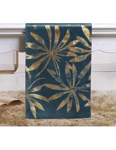 CAMINO DEC. HOJAS AZUL 30X180 CMS