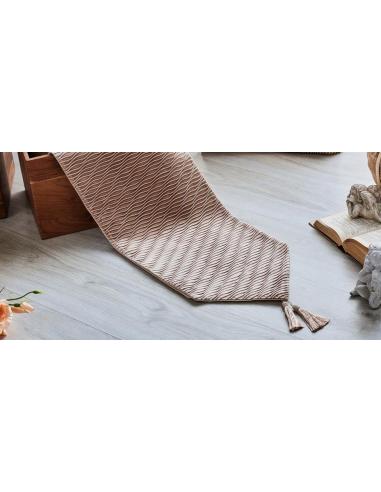 CAMINO PLISADO ONDAS BEIGE 30X180