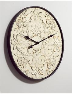 RELOJ TALLADO MADERA/METAL 60 CM