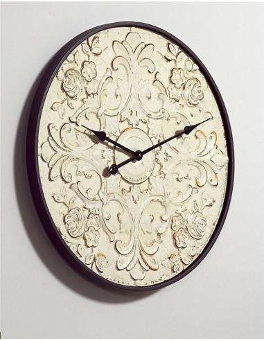 RELOJ TALLADO MADERA/METAL 60 CM