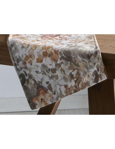 CAMINO TERCIOPELO PINCELADAS MARRON 30X180