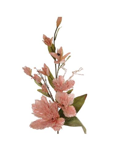 RAMA FLORES TELA ROSA