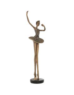 FIGURA BAILARINA RESINA DORADA