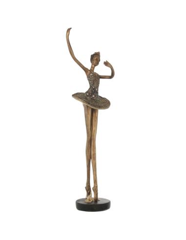 FIGURA BAILARINA RESINA DORADA
