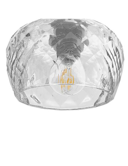 Lampara Estela 3xe14 Cromo Regx55x13 Cm C/tulipas Cristal Tallado Transparente