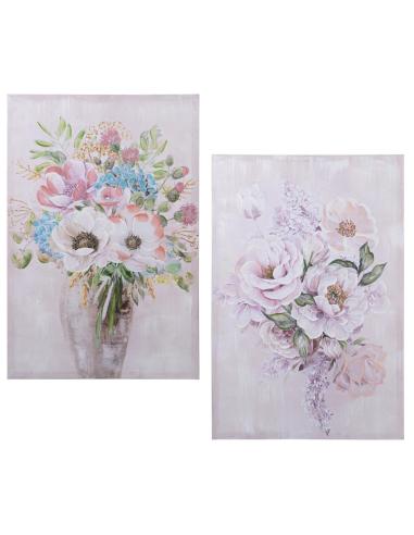 CUADRO LIENZO MADERA 60X90 FLORES
