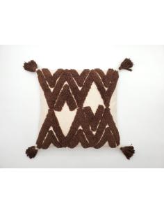 COJIN HILOS TRIANGULOS MARRON C/BORLA