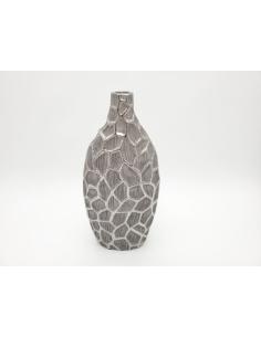 JARRON CERÁMICA GEOMETRICA ABS. PLATA 37CM