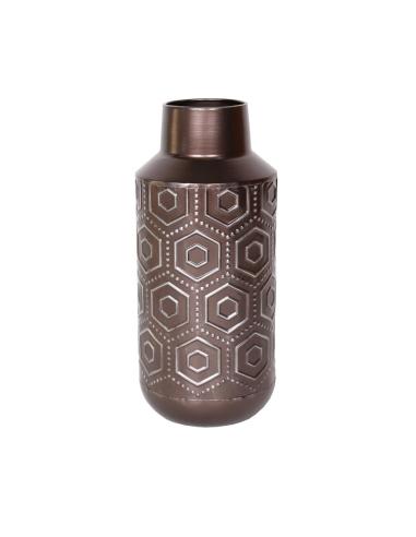 JARRON METAL HEXAGONOS BRONCE ENV. 37 CM