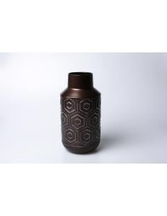 JARRON METAL HEXAGONOS BRONCE ENV. 32 CMS