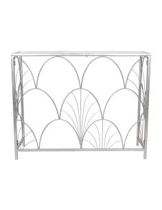 CONSOLA METAL RAGNAR PLATA 100*30*80 CM