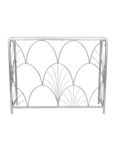 CONSOLA METAL RAGNAR PLATA 100*30*80 CM