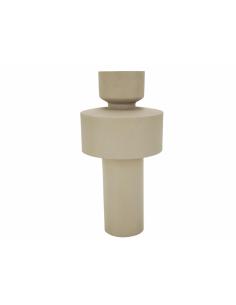 JARRON GEOMETRICO METAL BEIGE 40 CMS