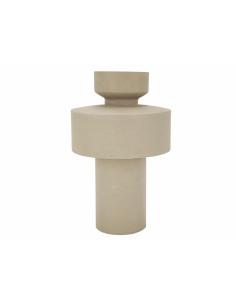 JARRON GEOMETRICO METAL BEIGE 32CMS