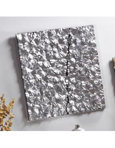 CUADRO HOJAS GINGKO PLATA CAJA ACRILICO