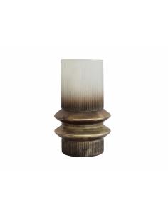JARRON CILIND.VIDRIO LINEAS DEGRADADO ORO