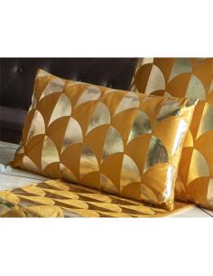 COJIN DECORADO MOSTAZA/ORO 30X50 CMS