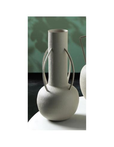 JARRON CUELLO LARGO METAL TOPO C/ASAS 35 CM